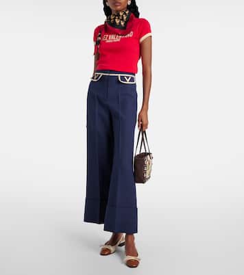 Verzierte Tote Bag Nellcôte Mini aus Veloursleder | Valentino Garavani