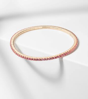 Stretchy 18kt rose gold tennis bracelet with sapphires | Bucherer Fine Jewellery