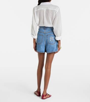 Stephi high-rise denim shorts | Alémais