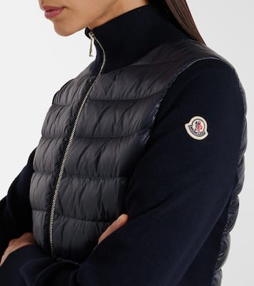 Down-paneled virgin wool cardigan | Moncler