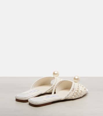 Verzierte Pantoletten Siva aus Satin | Jimmy Choo