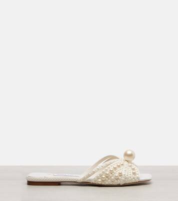 Verzierte Pantoletten Siva aus Satin | Jimmy Choo