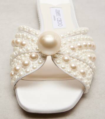 Verzierte Pantoletten Siva aus Satin | Jimmy Choo