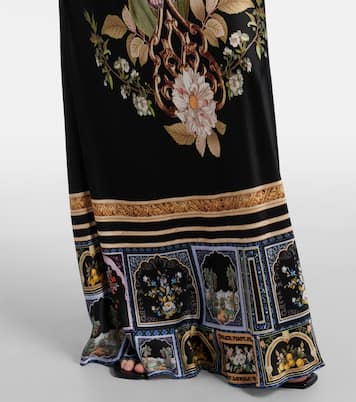 Robe longue Ottoman Elegance en soie à fleurs | Camilla