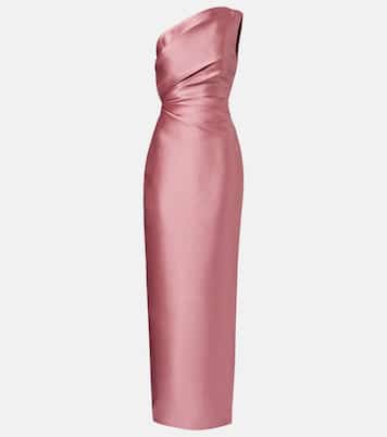 Robe longue Kira asymétrique en satin | Solace London