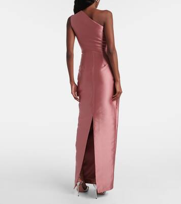 Robe longue Kira asymétrique en satin | Solace London