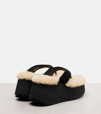 Nama 80 suede platform thong sandals | Chloé