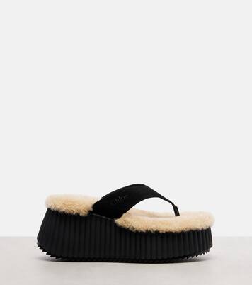 Nama 80 suede platform thong sandals | Chloé