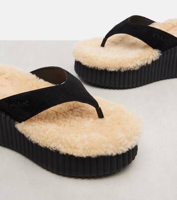 Nama 80 suede platform thong sandals | Chloé