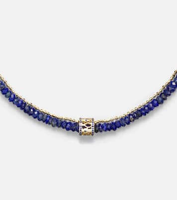 14kt gold necklace with lapis lazuli and diamonds | Sydney Evan