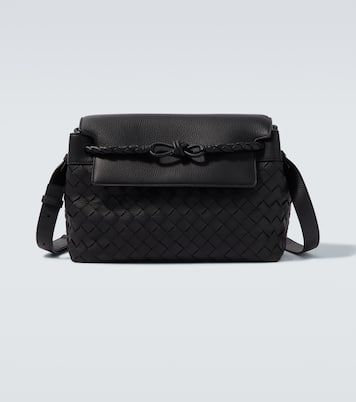Andiamo Intrecciato Small leather messenger bag | Bottega Veneta