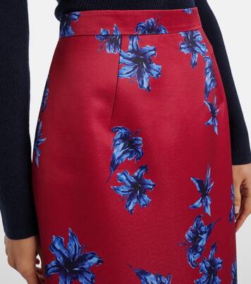 Lorelei floral duchess satin pencil skirt | Emilia Wickstead