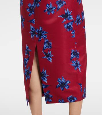 Lorelei floral duchess satin pencil skirt | Emilia Wickstead