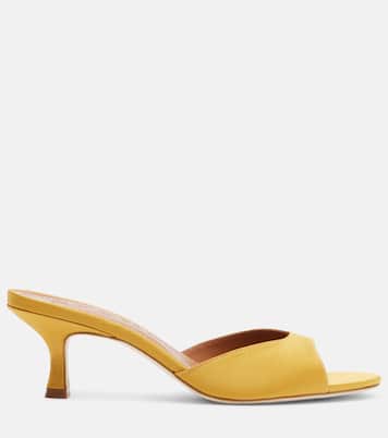 Brigitte leather-trimmed mules | Staud
