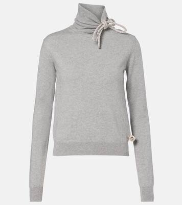 Embellished cotton and cashmere turtleneck sweater | Area
