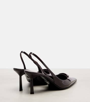 Pumps slingback in vernice con logo | Prada