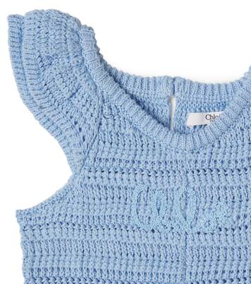 Baby crochet cotton playsuit | Chloé Kids