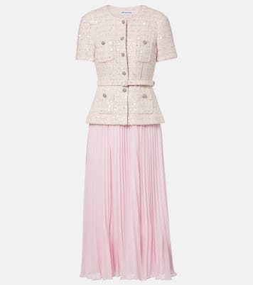 Abito midi con paillettes e cristalli | Self-Portrait