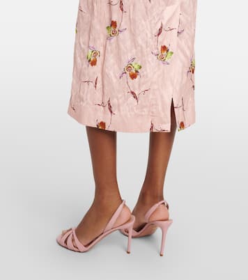 Abito midi Renne in raso con stampa floreale | Emilia Wickstead