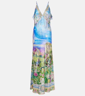 Printed silk slip dress | Camilla