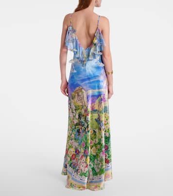 Printed silk slip dress | Camilla
