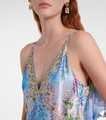 Printed silk slip dress | Camilla