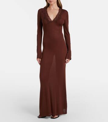 Lace-trimmed maxi dress | Aya Muse