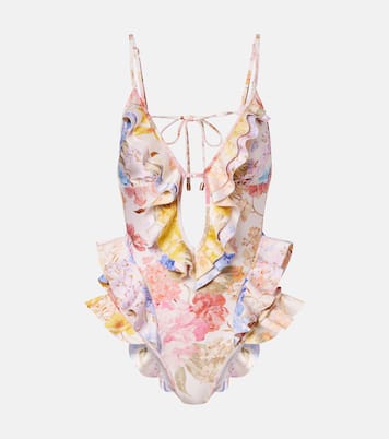 Como floral ruffled swimsuit | Zimmermann