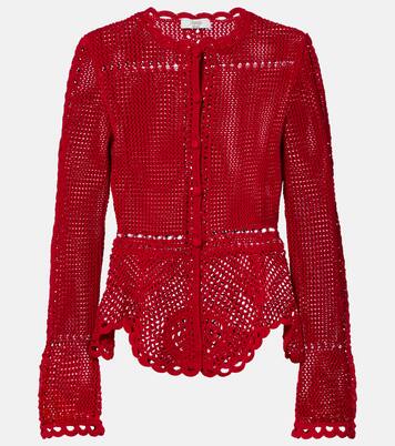 Crochet cotton cardigan | Erdem