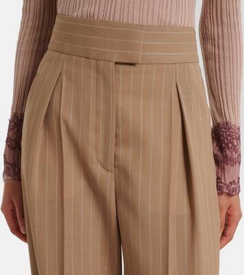 Weite Hose aus Wolle mit Nadelstreifen | Valentino
