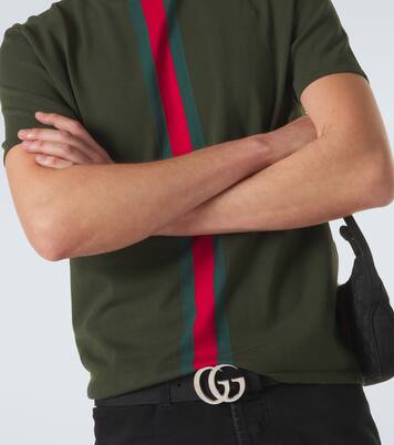Web Stripe knitted cotton T-shirt | Gucci