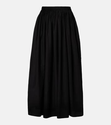 Naya gathered cotton and silk maxi skirt | Loulou de Saison