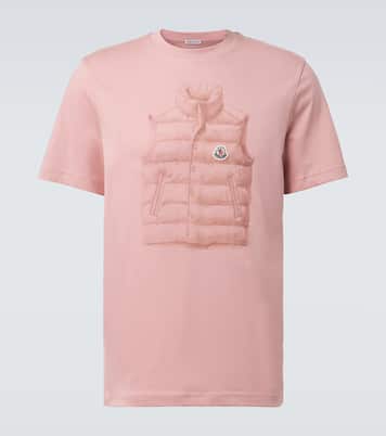 ジュリー　MONCLER ピンク Tシャツ Printed cotton jersey T-shirt in pink - Moncler | Mytheresa