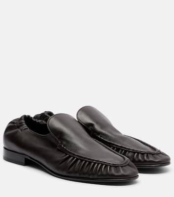 Soft ruched leather loafers | The Row