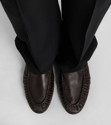 Soft ruched leather loafers | The Row