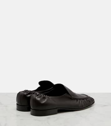 Soft ruched leather loafers | The Row
