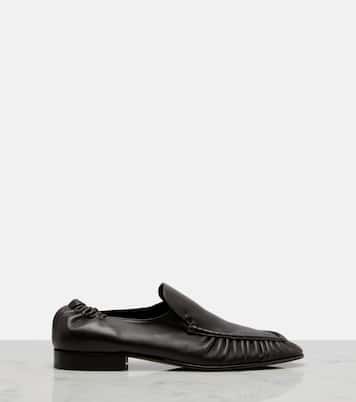 Soft ruched leather loafers | The Row