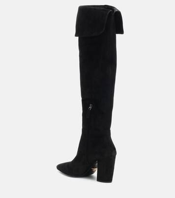 Suede over-the-knee boots | Prada