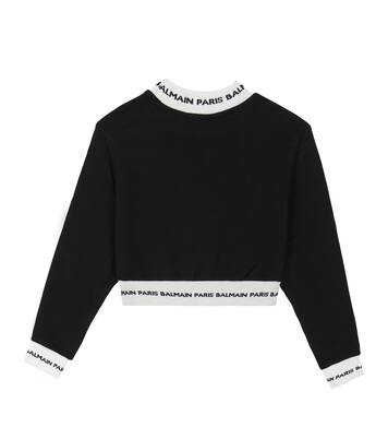 Sweat-shirt raccourci en coton | Balmain Kids