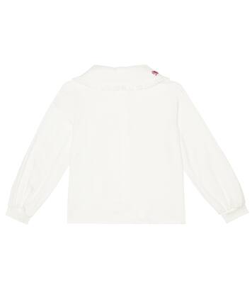 Floral embroidered twill shirt | Monnalisa