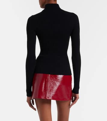 Logo ribbed-knit turtleneck sweater | Courrèges