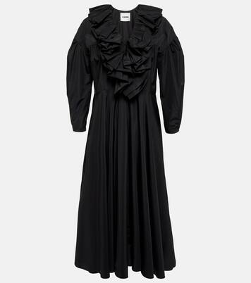Ruffle-trimmed midi dress | Jil Sander