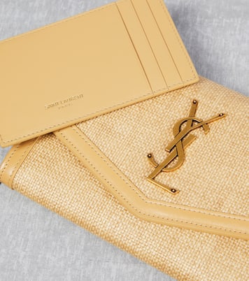 Uptown raffia wallet on chain | Saint Laurent