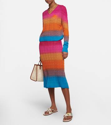 Cable-knit wool midi skirt | Etro