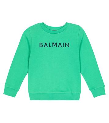 Logo cotton jersey sweatshirt | Balmain Kids