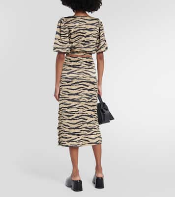 Bedruckter Midirock aus Satin | Ganni