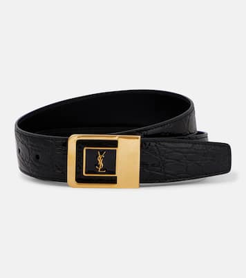 La 66 croc-effect leather belt | Saint Laurent