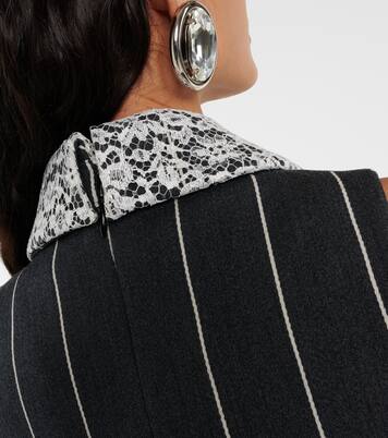 Robe rayée en laine mélangée | Alessandra Rich