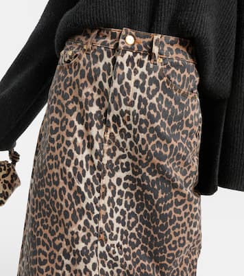 레오파드 프린트 데님 맥시 스커트 | Ganni