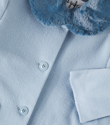 Faux fur-trimmed wool-blend coat | Il Gufo